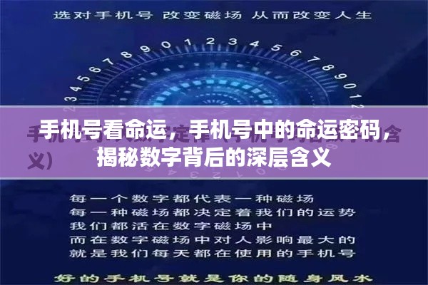 揭秘手机号中的命运密码,数字背后的深层含义探索命运轨迹