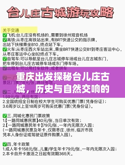 重庆出发探秘台儿庄古城，历史与自然交响的旅游攻略