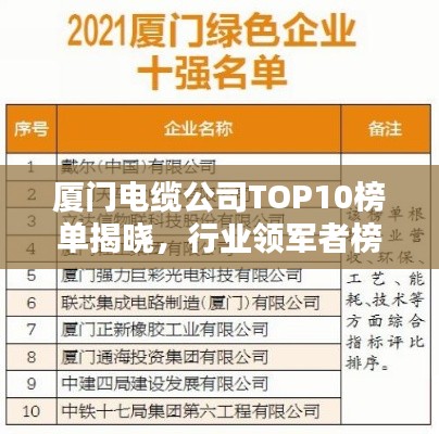 厦门电缆公司TOP10榜单揭晓,行业领军者榜单排名一网打尽!