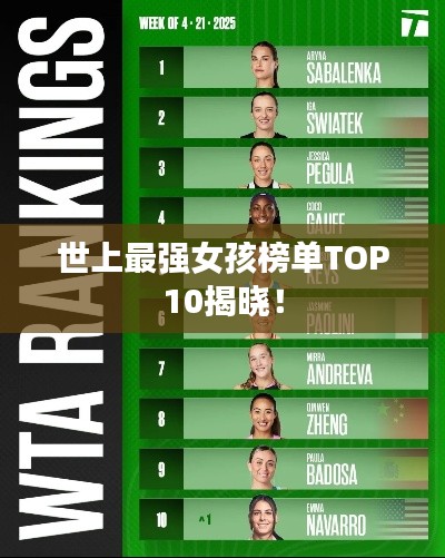 世上最强女孩榜单TOP10揭晓!